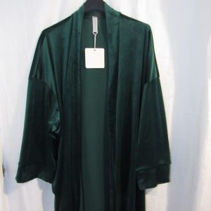 NEW Ladies Green Velvet Feel Jacket One size fits sizes 18 20 22 24 Longer Length
