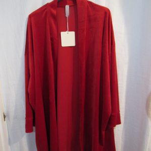 NEW Ladies Red Velvet Feel Jacket One size fits sizes 18 20 22 24 Longer Length