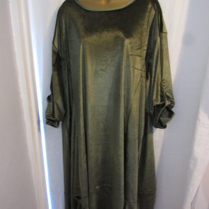 NEW Ladies Khaki Velvet Feel Long Dress One Size Fits 20 22 24 Plus Size