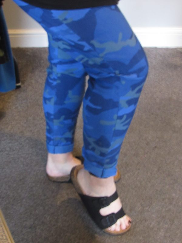 SALE SALE SALE NEW Ladies Royal Blue CAMO Stretchy Crinkle Magic Trousers One Size Fits 10 12 14 16 18 Size 1 NON RETURNABLE - Image 7