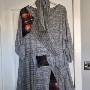 New Ladies Silver Grey Marl Colourful Snood Jumper One Size fits sizes 16 18 20 22