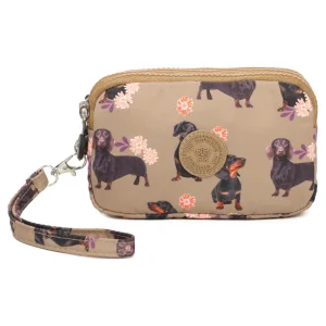 New Ladies Featherweight Nylon Compact Purse Pouch – Sausage Dog