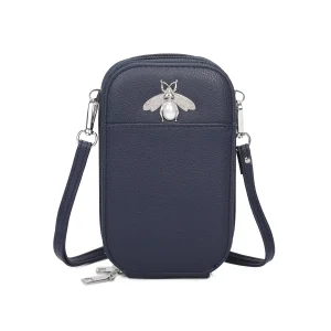 New Ladies Navy Blue Crossbody Bag Phone Case Bee