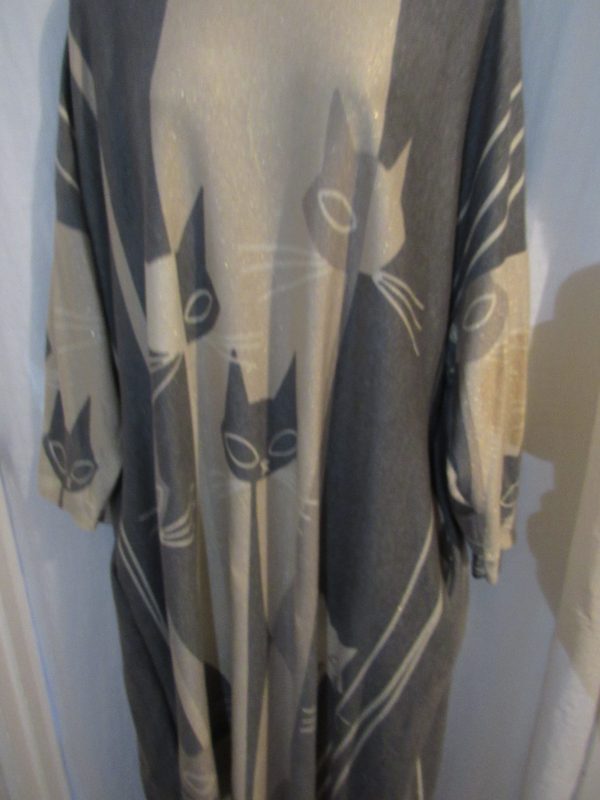 New Ladies Grey Cat Jumper Dress - Image 2