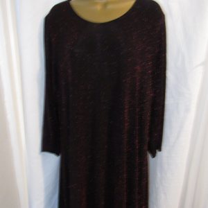 NEW Ladies RED Lurex Swing Top. 3/4 Sleeves & Round Neck SIZE 20