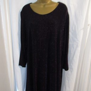 NEW Ladies PURPLE Lurex Swing Top. 3/4 Sleeves & Round Neck SIZE 22-24