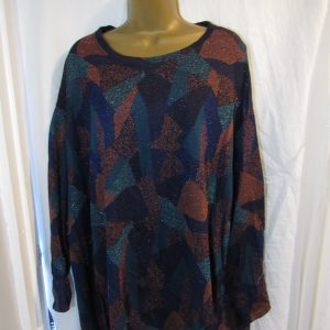 NEW Ladies Blue Sparkle Top One Size fit sizes 18 20 22