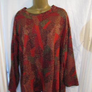 NEW Ladies Red Sparkle Top One Size fit sizes 18 20 22