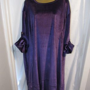 NEW Ladies Purple Velvet Feel Long Dress One Size Fits 20 22 24 Plus Size