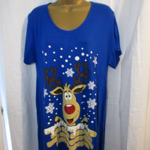 New Ladies Blue Rudolph on a Wall A Line Tunic Sized 20