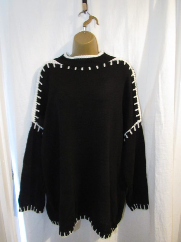 SALE SALE SALE New Ladies Black with White Jumper One Size fits sizes 18 20 22 NON RETURNABLE