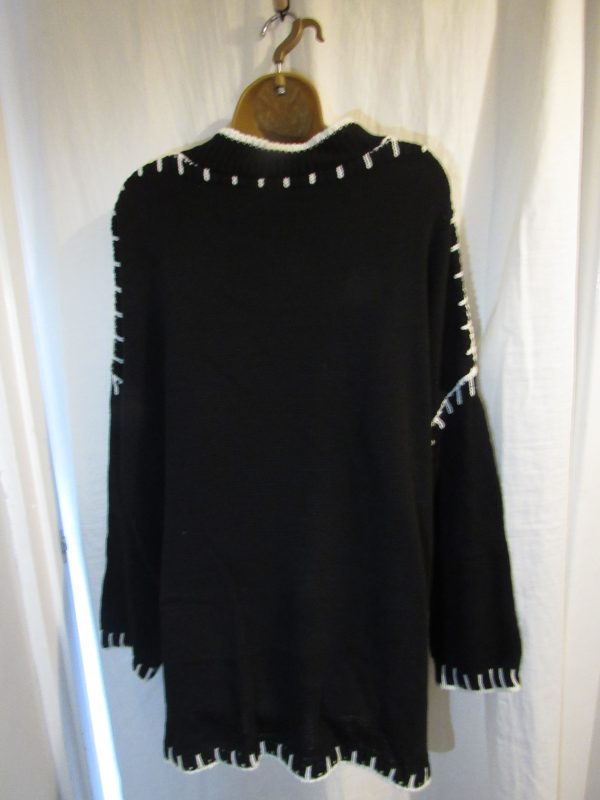 SALE SALE SALE New Ladies Black with White Jumper One Size fits sizes 18 20 22 NON RETURNABLE - Image 3