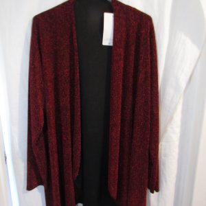 New Ladies Red Lurex Waterfall Cardigan One Size fits sizes 16 18 20 22