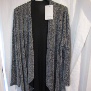 New Ladies Silver Lurex Waterfall Cardigan One Size fits sizes 16 18 20 22