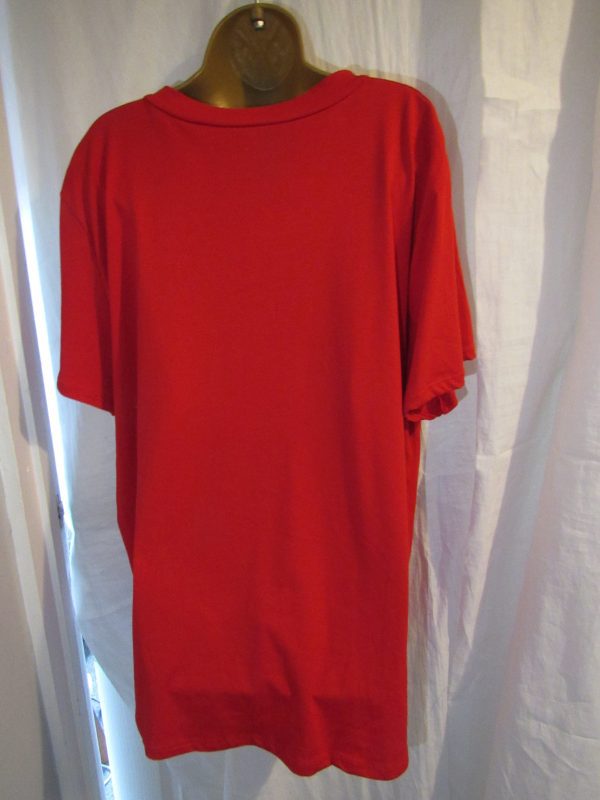 NEW Ladies Red V Neck Multiple Christmas Trees T-shirt One Size fits sizes 18 20 22 - Image 3