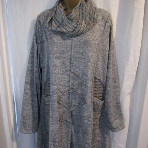 New Ladies Silver Grey Marl Colourful Snood Jumper One Size fits sizes 16 18 20 22