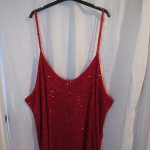 NEW Ladies Red Sparkle Cami Top One Size fits size 18 20 22