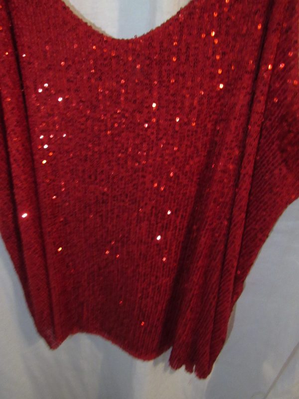 NEW Ladies Red Sparkle Cami Top One Size fits size 18 20 22 - Image 2