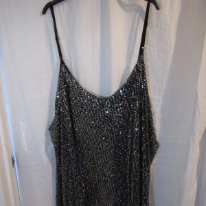 NEW Ladies Silver Sparkle Cami Top One Size fits size 18 20 22
