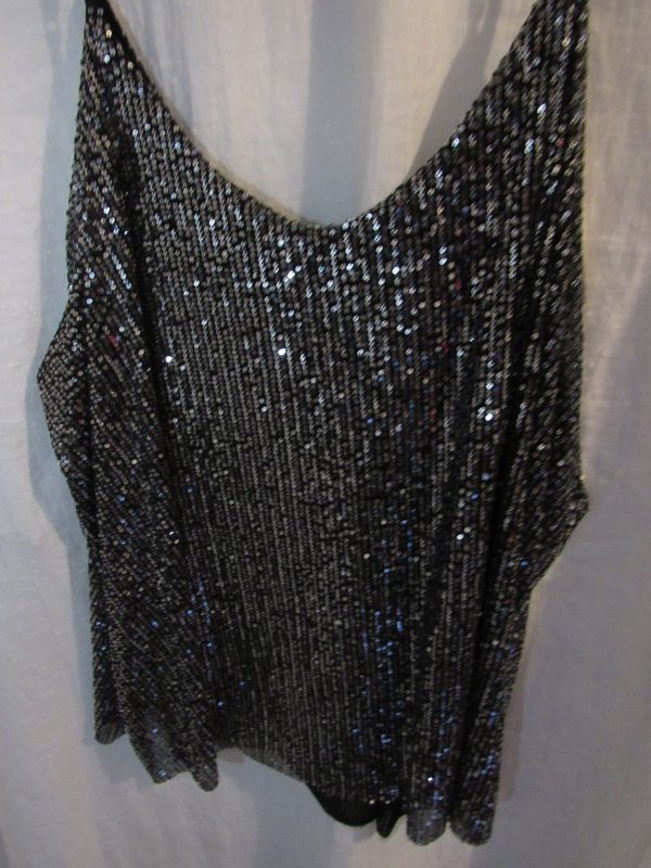 NEW Ladies Silver Sparkle Cami Top One Size fits size 18 20 22 - Image 2