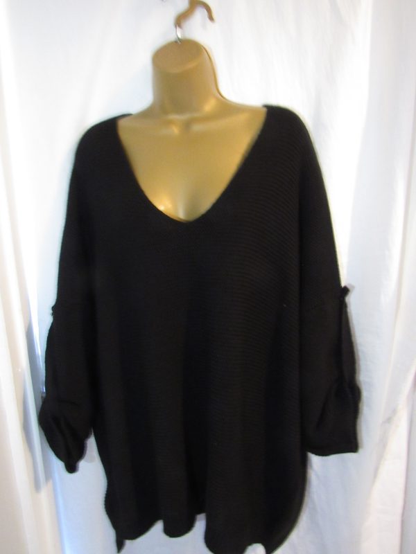 SALE SALE SALE New Ladies Black Ribbed Jumper One Size fits sizes 18 20 22 NON RETURNABLE