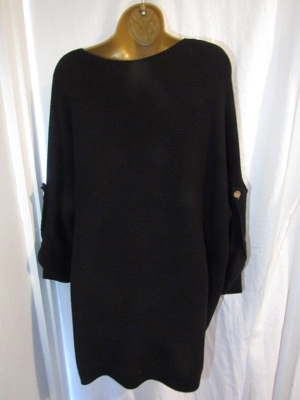 SALE SALE SALE New Ladies Black Ribbed Jumper One Size fits sizes 18 20 22 NON RETURNABLE - Image 3