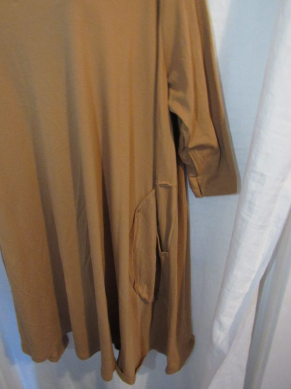 New Ladies Camel V Neck Oversized Top One Size Fits sizes 18 20 22 24 - Image 2