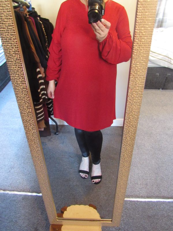 SALE SALE SALE New Ladies Red Frill sleeved Long Tunic Top One Size fits sizes 16 18 20 NON RETURNABLE - Image 5