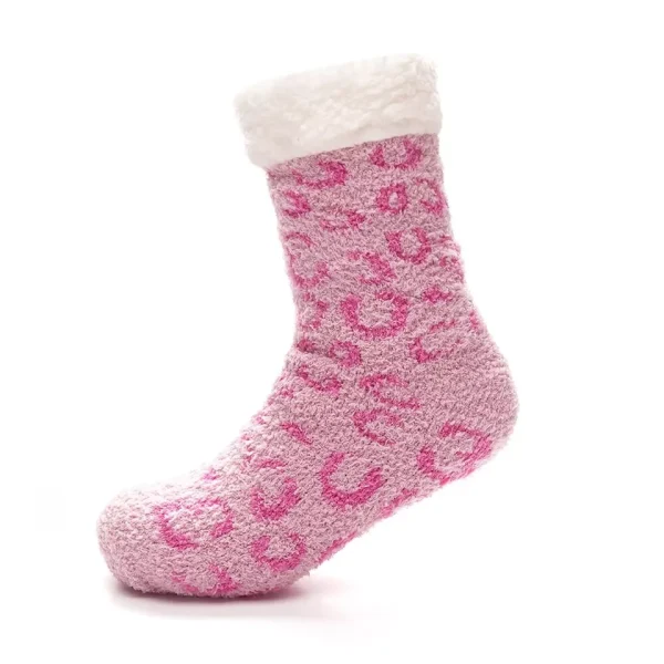 Ladies Animal Print Cosy Slipper Socks With Grippers by Foxbury 2 Pairs 1 of each colour - Image 3