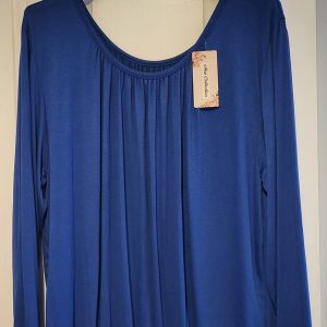 NEW Ladies Royal Blue Elasticated Hem Top One Size fits sizes 16 18 20 22