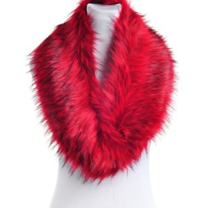 New Red Ladies Fake Fur Collar