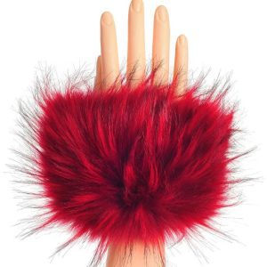 New Red Ladies Fake Fur Cuffs