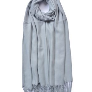 New Ladies Grey Plain Tassel Scarf