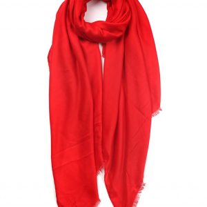 New Ladies Red High Density Fabric Plain Scarf