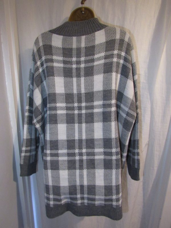 DEAL DEAL DEAL NEW Ladies Grey Check Jumper One Size Fits 18 20 22 NON RETURNABLE - Image 2