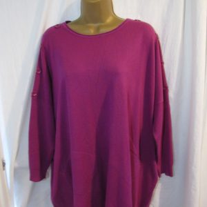 New Ladies Women Soft Magenta Pocket Jumper One Size Fits size 16 18 20 22