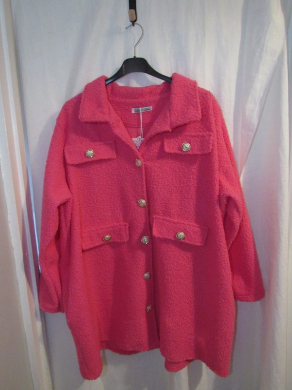 SALE SALE SALE New Ladies Cerise Gold Button Shacket One Size fits sizes 18 20 22 NON RETURNABLE