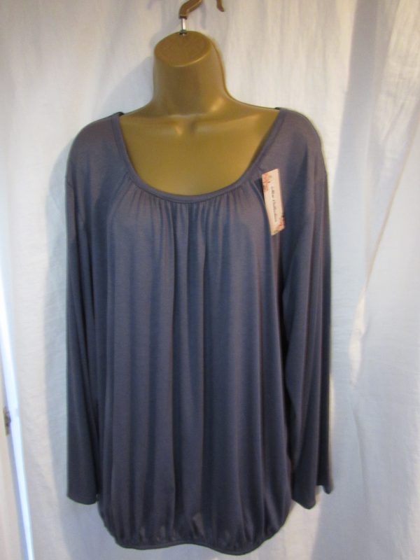 NEW Ladies Grey Elasticated Hem Top One Size fits sizes 16 18 20 22