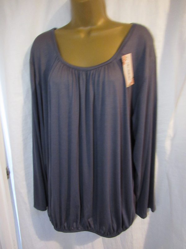 NEW Ladies Grey Elasticated Hem Top One Size fits sizes 16 18 20 22 - Image 2