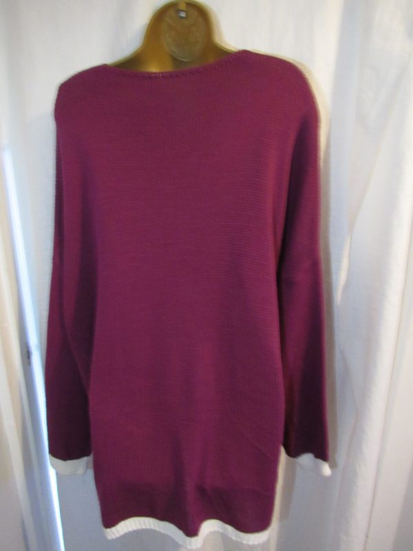 NEW Ladies Purple Edged with White Stars Jumper One Size Fits 18 20 22 - Image 2