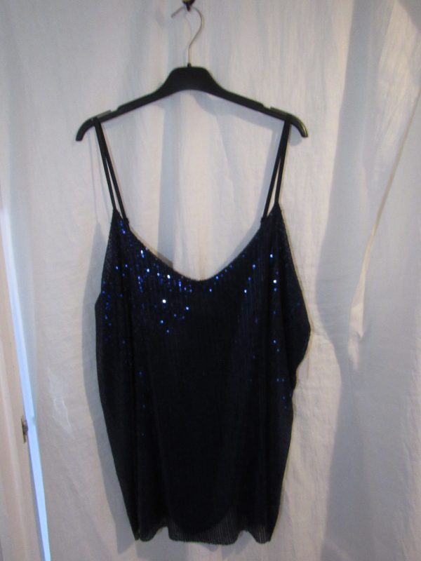 NEW Ladies Blue Sparkle Cami Top One Size fits size 18 20 22