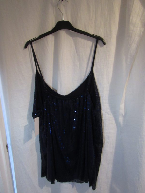 NEW Ladies Blue Sparkle Cami Top One Size fits size 18 20 22 - Image 2