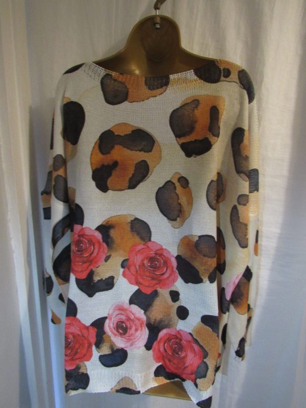 SALE SALE SALE New Ladies Shorter Length Rose Flower Jumper one size fits sies 18 20 22 NON RETURNABLE - Image 3