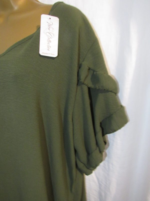 SALE SALE SALE NEW Ladies Khaki Detailed Sleeve V Neck One Size fits sizes 18 20 22 NON RETURNABLE - Image 2