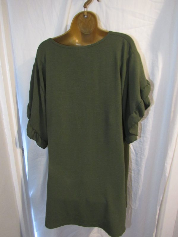 SALE SALE SALE NEW Ladies Khaki Detailed Sleeve V Neck One Size fits sizes 18 20 22 NON RETURNABLE - Image 3