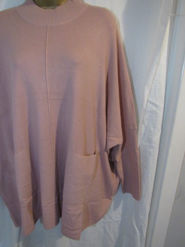 SALE SALE SALE New Ladies Pink Soft Pocket Jumper One Size fits sizes 18 20 22 - Image 2