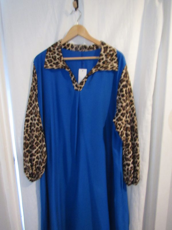 DEAL DEAL DEAL New Ladies Royal Blue with Animal Print Dress One Size fits sizes 18 20 22 24 NON RETURNABLE - Image 2