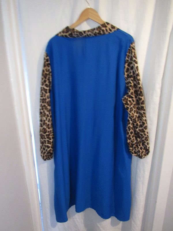 DEAL DEAL DEAL New Ladies Royal Blue with Animal Print Dress One Size fits sizes 18 20 22 24 NON RETURNABLE - Image 4