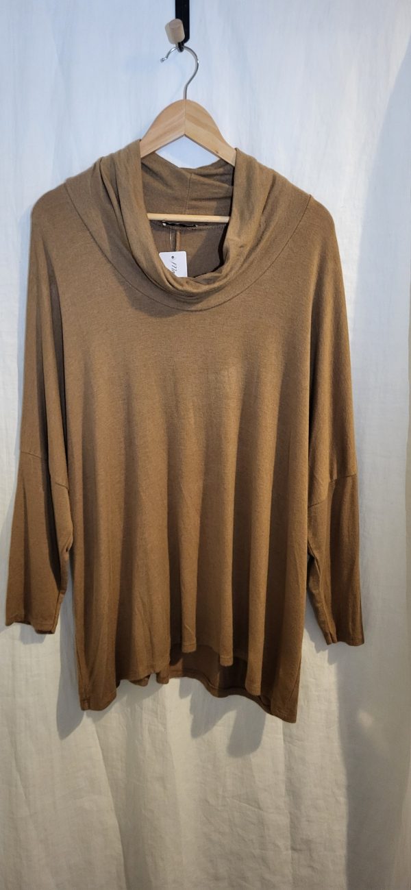 SALE SALE SALE NEW Ladies Camel Cowl Neck Soft Jumper One Size Fits 18 20 22