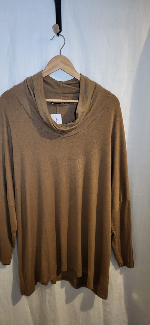 SALE SALE SALE NEW Ladies Camel Cowl Neck Soft Jumper One Size Fits 18 20 22 - Image 2